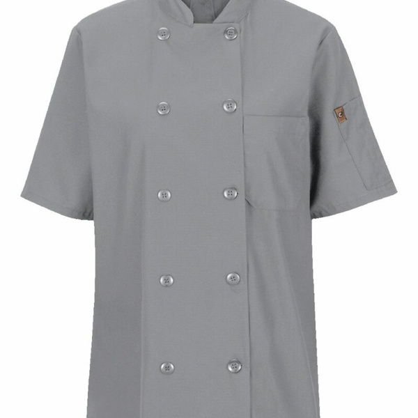 Women's Mimix™ Short Sleeve Chef Coat with OilBlok Thumbnail