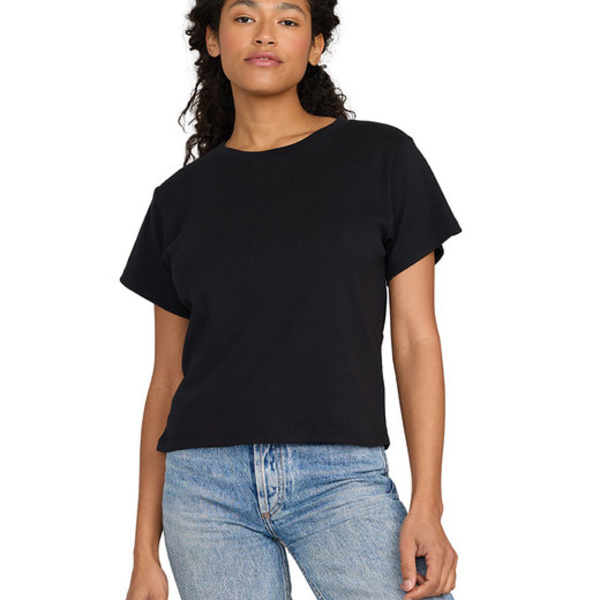 Ladies' USA Made Organic Cotton Rib Crop T-Shirt Thumbnail