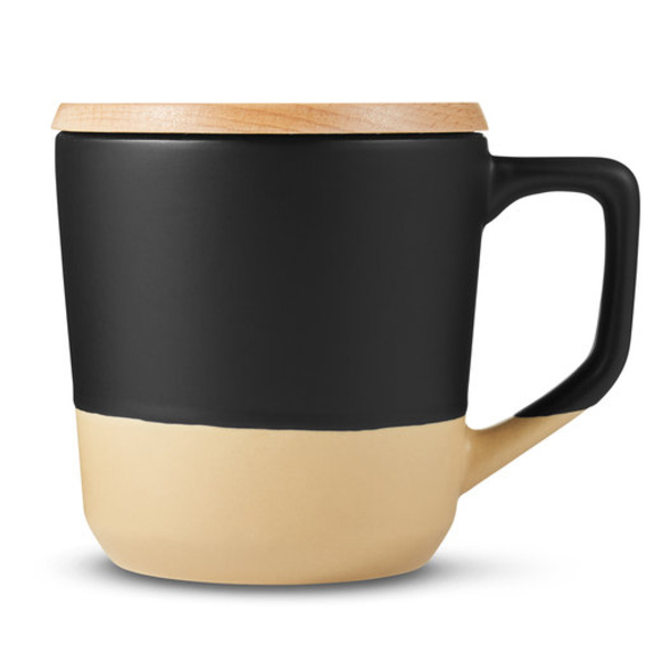 16.5oz Boston Ceramic Mug With Wood Lid Thumbnail
