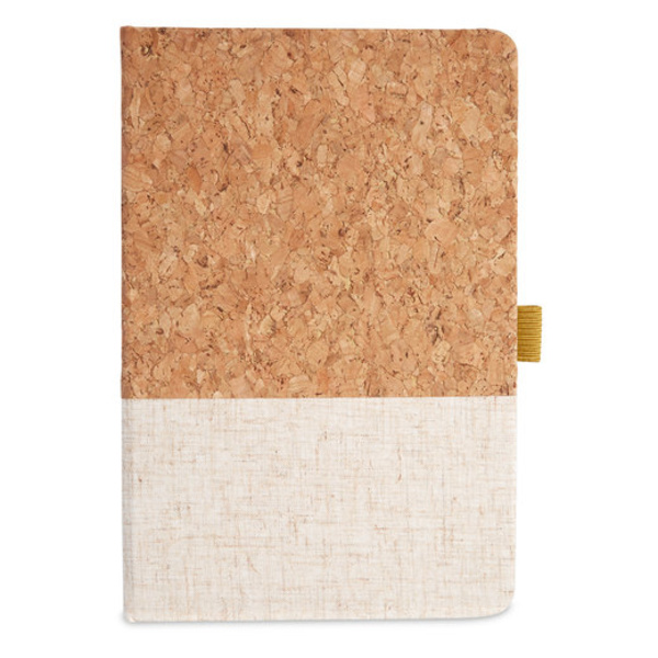 Cork And Heathered Fabric Hardcover Journal 5.5" X 8.25" Thumbnail