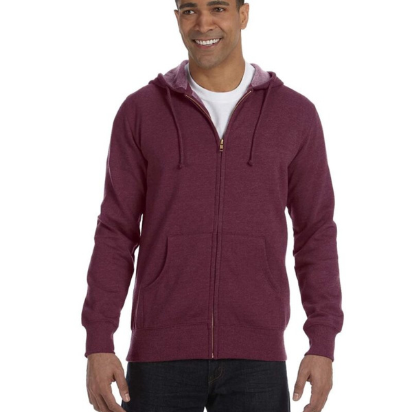 Unisex Heathered Full-Zip Hooded Sweatshirt Thumbnail