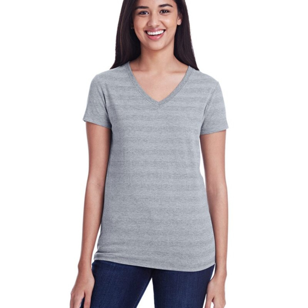 Women's Invisible Stripe V-Neck T-Shirt Thumbnail