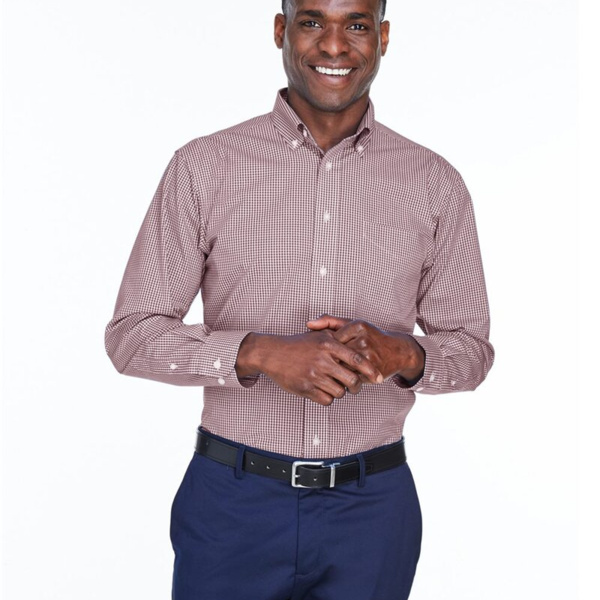 Men's Crown Collection® Gingham Check Woven Dress Shirt Thumbnail
