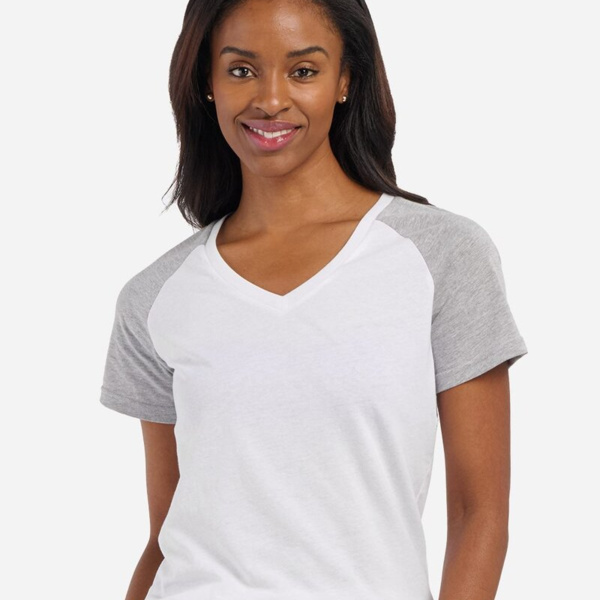 Women's Colorblocked V-Neck T-Shirt Thumbnail