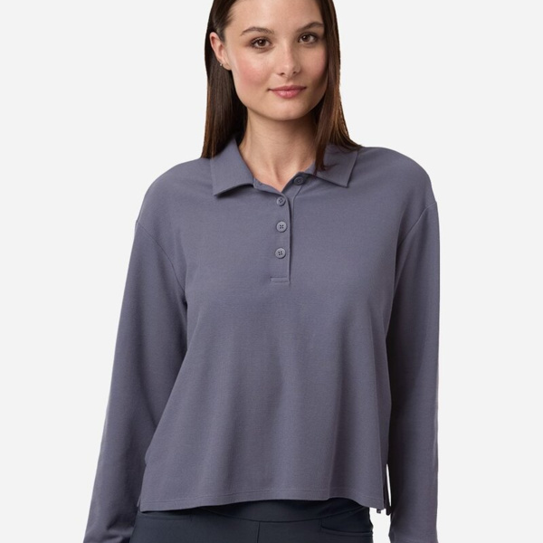 Women's Beyond Long Sleeve Loose Polo Thumbnail