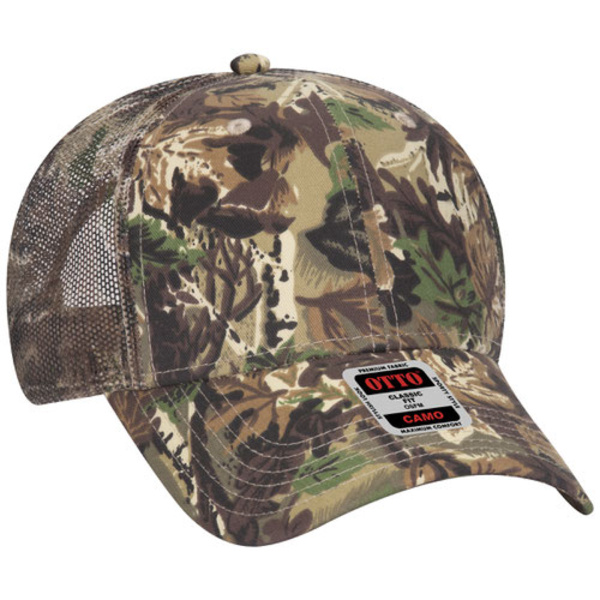 OTTO CAP® Camouflage 6 Panel Low Profile Mesh Back Trucker Hat Thumbnail