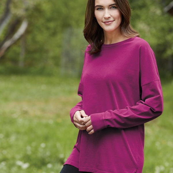 Garment-Dyed Drop-Shoulder Long Sleeve T-Shirt Thumbnail